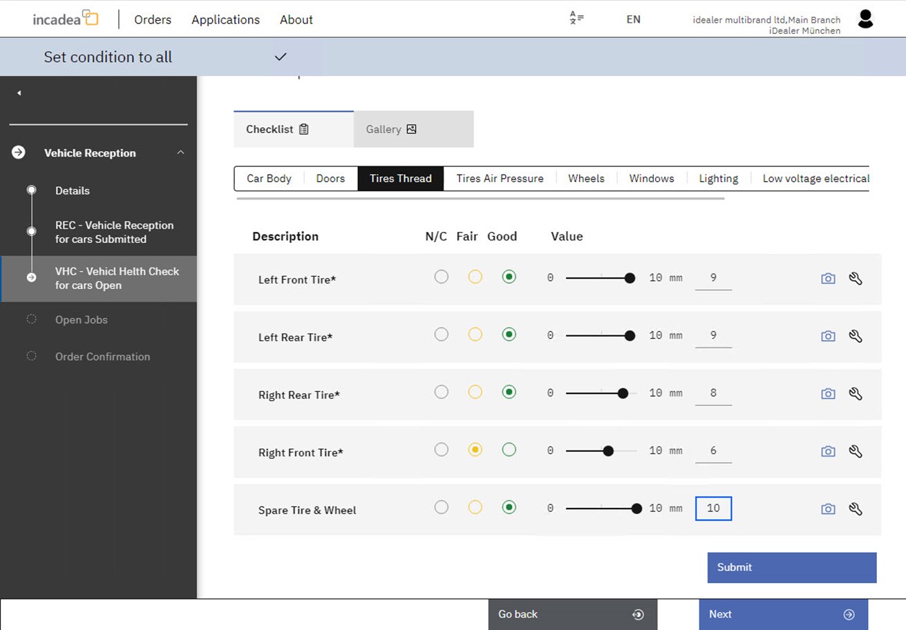 VHC Checklist Tires